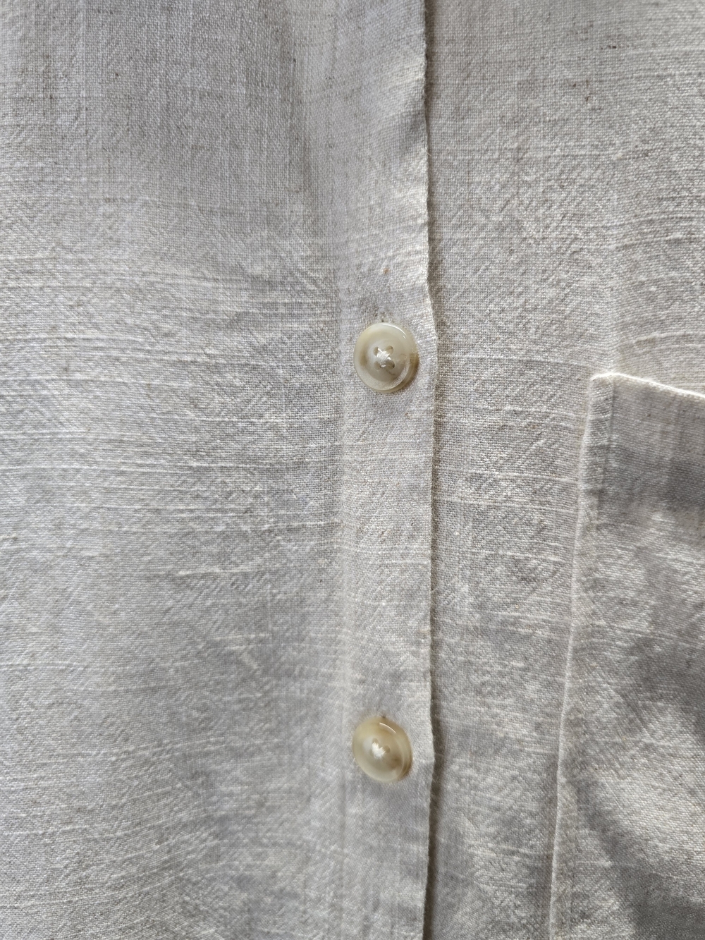 .OBJECT Collectors Item OBJSANNE Linen Short Sleeve Button Down Shirt Size 36 - Picture 7 of 8